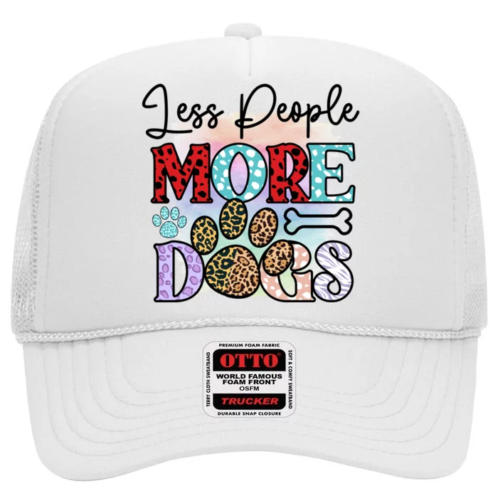 Less People More Dogs High Crown Mesh Trucker Hat