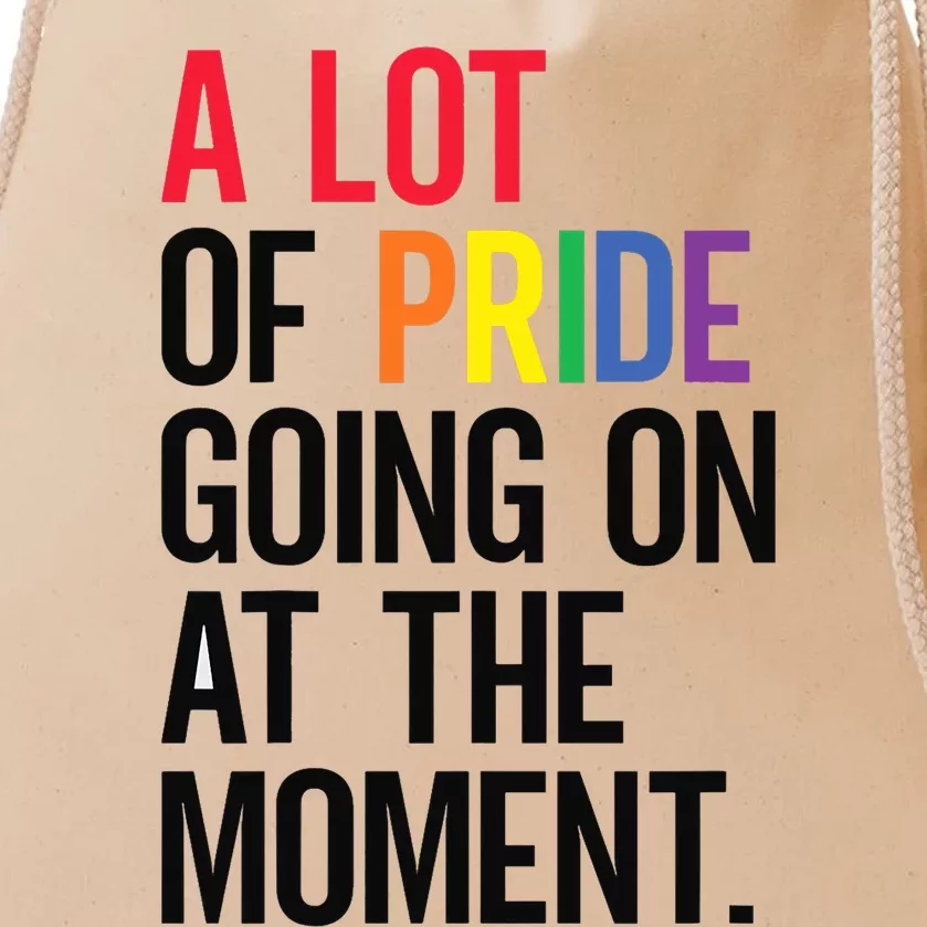 Lgbt Pride Month Funny A Lot Of Pride Going On At Moment Drawstring Bag