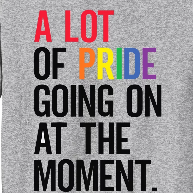 Lgbt Pride Month Funny A Lot Of Pride Going On At Moment Tall Sweatshirt