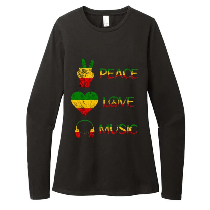 Love Peace Music Rasta Reggae Rastafari Roots Reggae Pride Womens CVC Long Sleeve Shirt