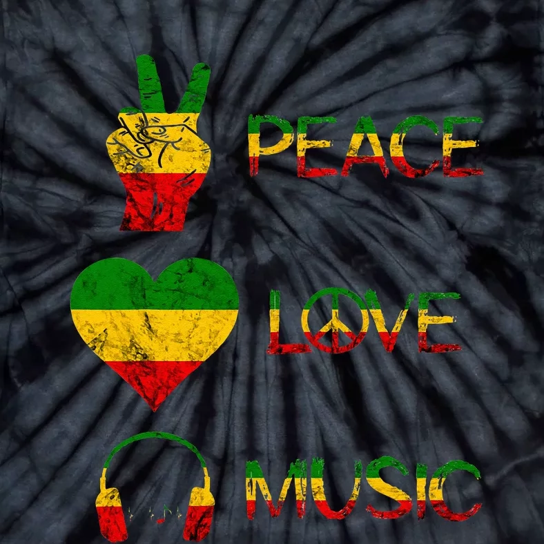 Love Peace Music Rasta Reggae Rastafari Roots Reggae Pride Tie-Dye T-Shirt