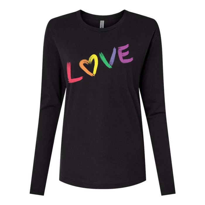 Love Pride Month Rainbow Womens Cotton Relaxed Long Sleeve T-Shirt