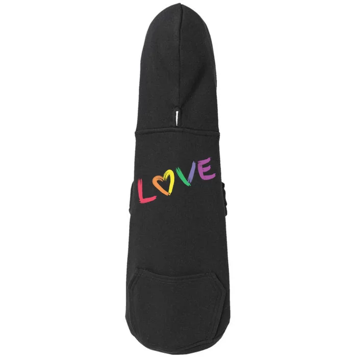 Love Pride Month Rainbow Doggie 3-End Fleece Hoodie