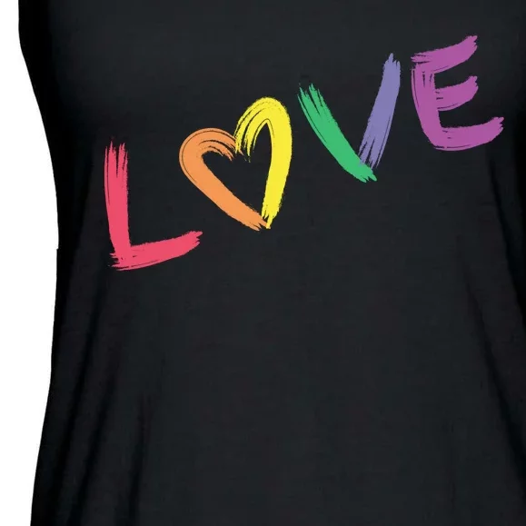 Love Pride Month Rainbow Ladies Essential Flowy Tank