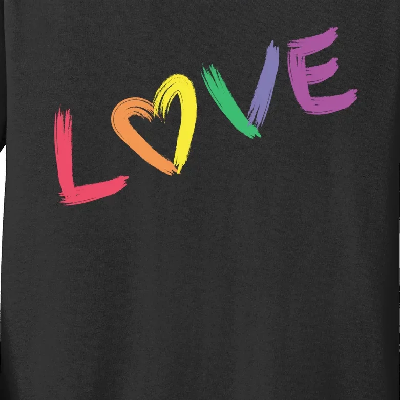 Love Pride Month Rainbow Kids Long Sleeve Shirt