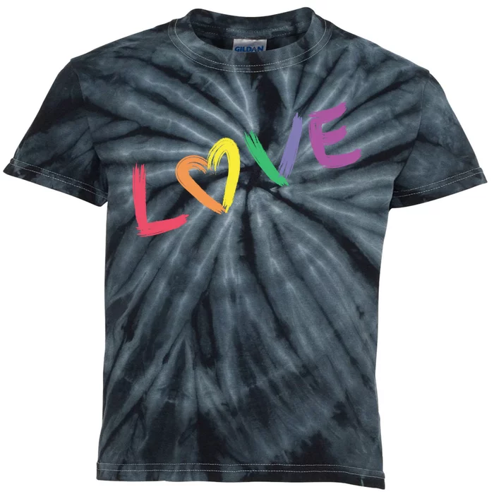 Love Pride Month Rainbow Kids Tie-Dye T-Shirt