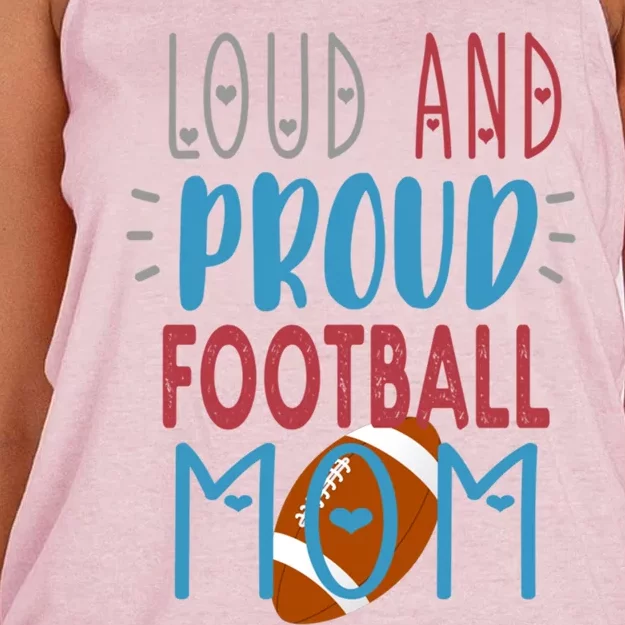 Loud Proud Mom Football Gift Women's Knotted Racerback Tank