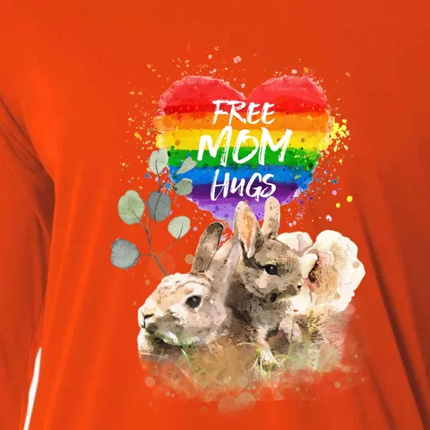 Lgbt Pride Mama Rabbit Bunny Free Mom Hugs Mothers Day Great Gift Cooling Performance Long Sleeve Crew