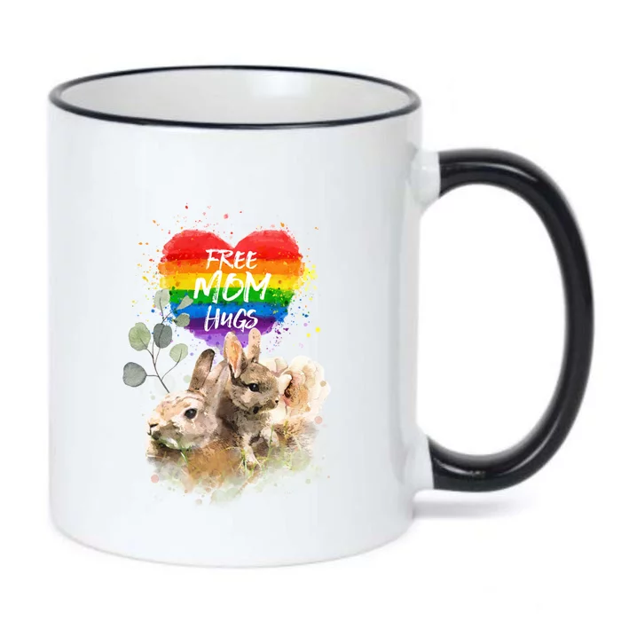 Lgbt Pride Mama Rabbit Bunny Free Mom Hugs Mothers Day Great Gift Black Color Changing Mug