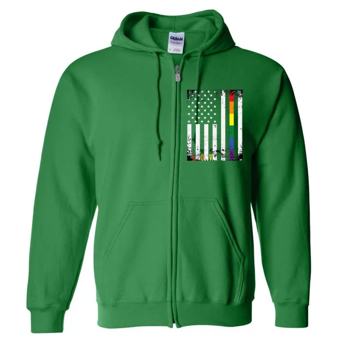 Lgbtq Pride Month Us American Full Zip Hoodie