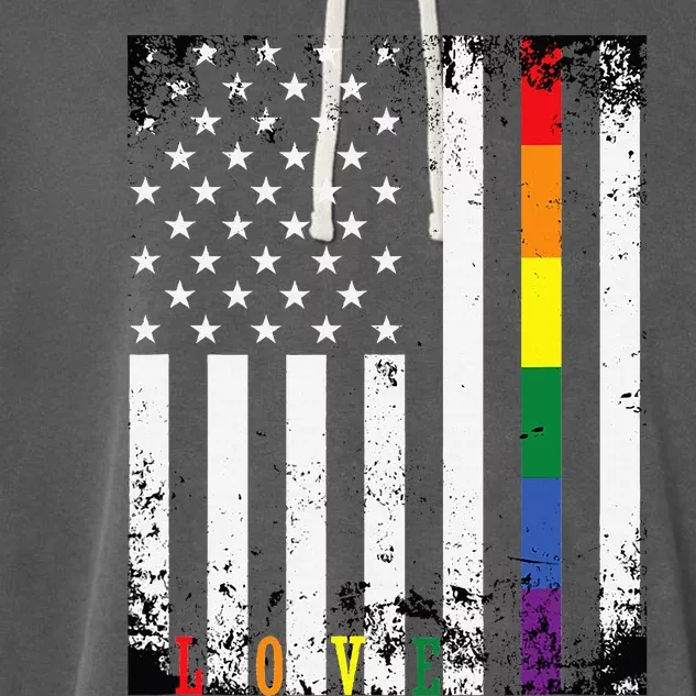 Lgbtq Pride Month Us American Garment-Dyed Fleece Hoodie