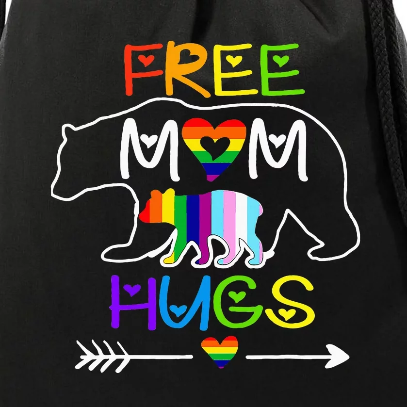 Lgbtq Pride Mama Bear Free Mom Hugs Pride Drawstring Bag