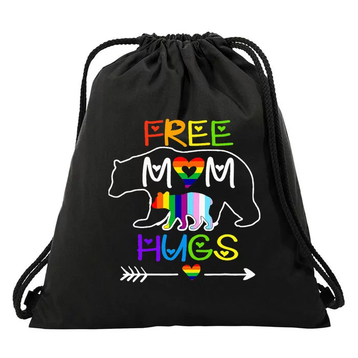 Lgbtq Pride Mama Bear Free Mom Hugs Pride Drawstring Bag