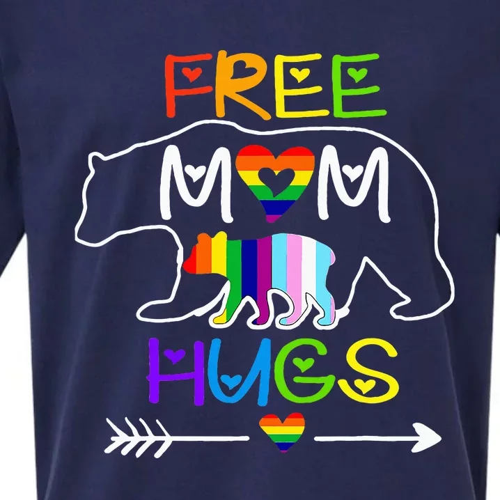 Lgbtq Pride Mama Bear Free Mom Hugs Pride Sueded Cloud Jersey T-Shirt