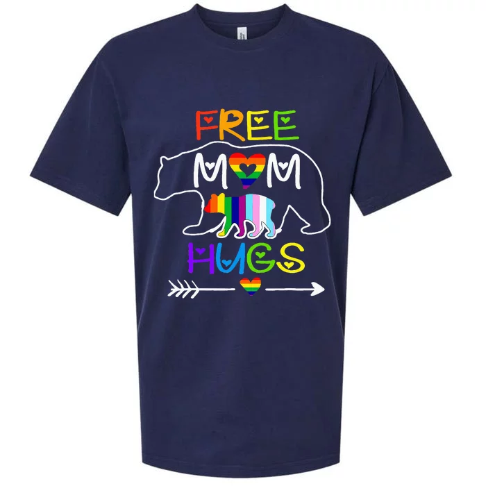 Lgbtq Pride Mama Bear Free Mom Hugs Pride Sueded Cloud Jersey T-Shirt