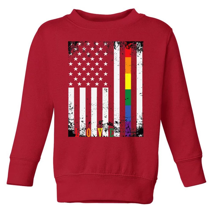 Lgbtq Pride Month Us American Rainbow Toddler Sweatshirt