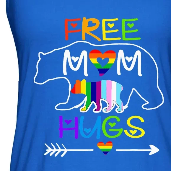 Lgbtq Pride Mama Bear Free Mom Hugs Pride Ladies Essential Flowy Tank