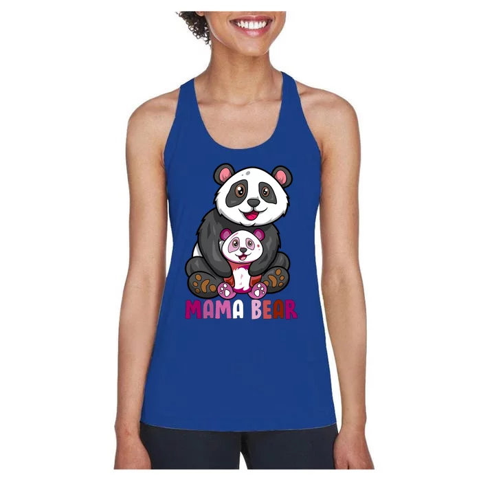 Lesbian Pride Mama Bear Mom Ally Lgbtq Cute Gift Women's Racerback Tank