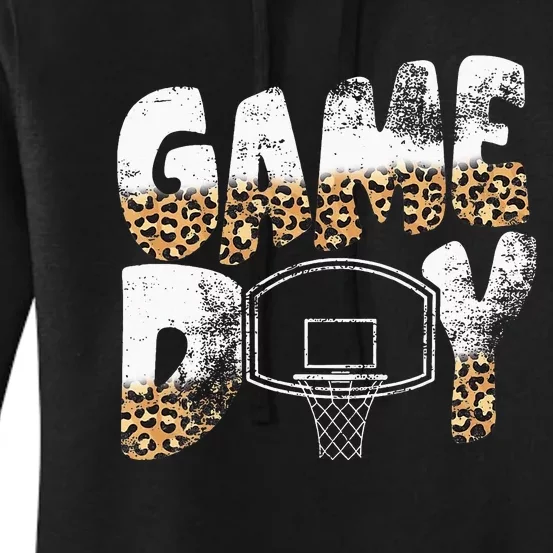 Leopard  Print Mom Basketball Game Day Women's Pullover Hoodie