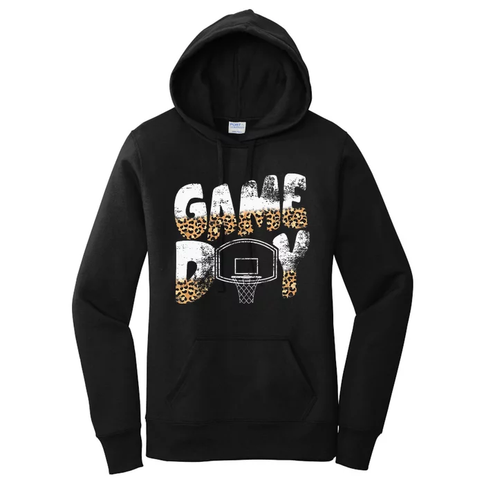 Leopard  Print Mom Basketball Game Day Women's Pullover Hoodie