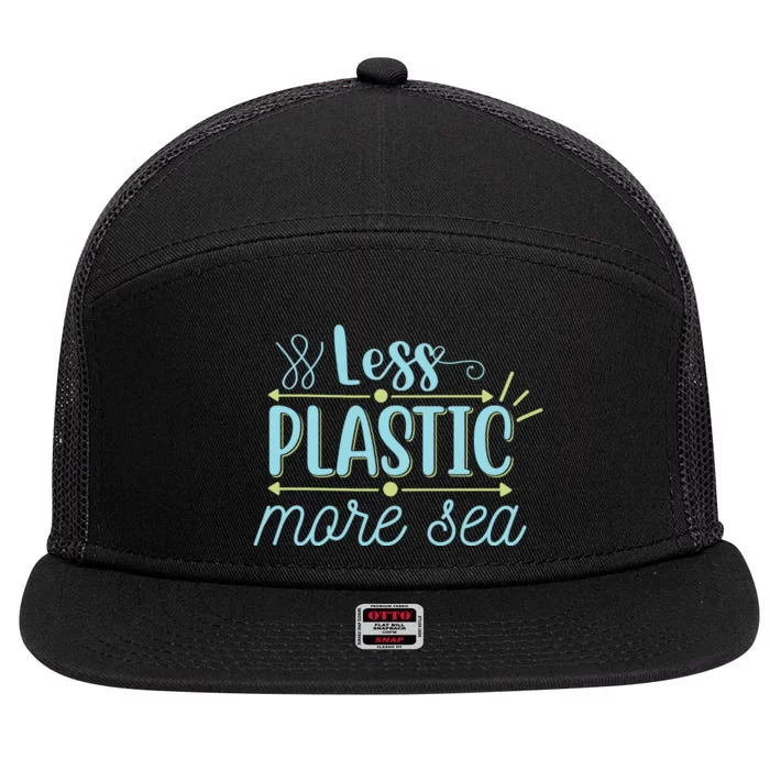 Less Plastic More Sea 7 Panel Mesh Trucker Snapback Hat