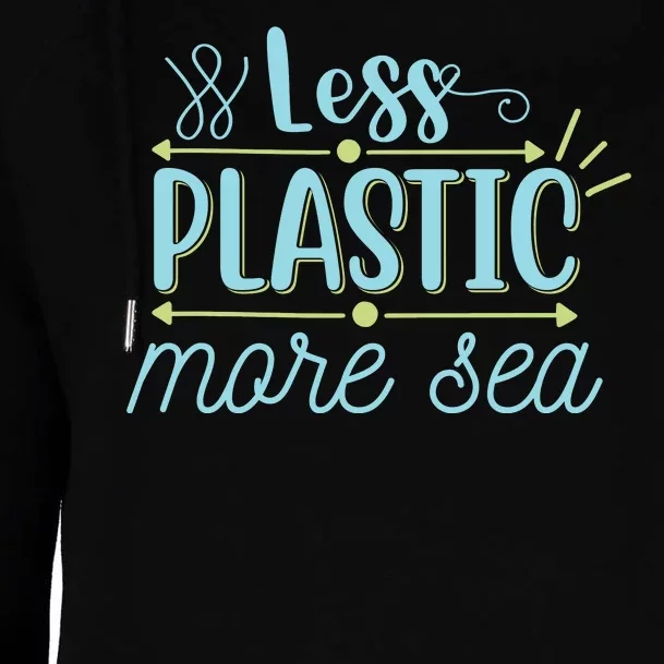 Less Plastic More Sea Womens Funnel Neck Pullover Hood