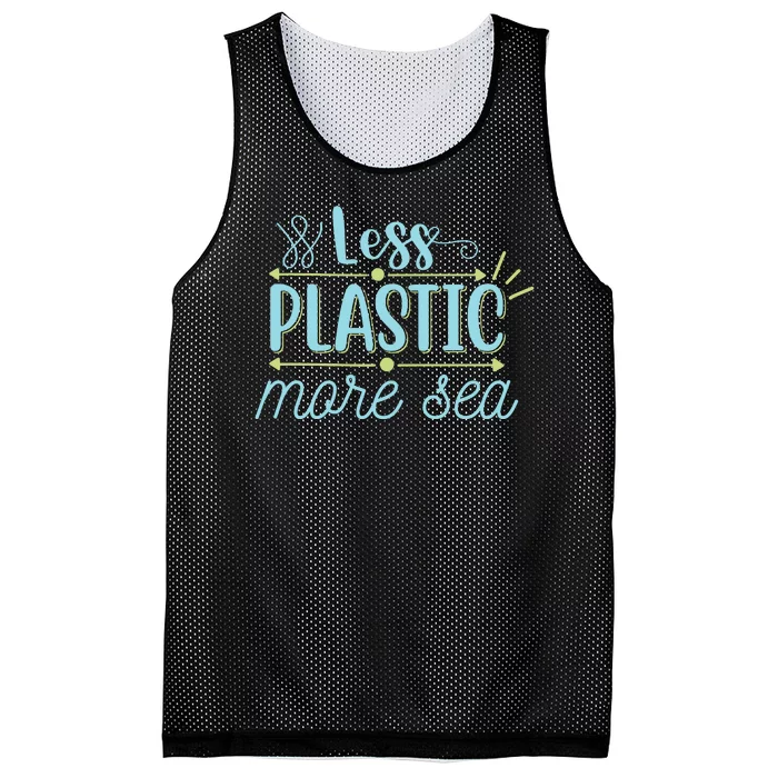 Less Plastic More Sea Mesh Reversible Basketball Jersey Tank