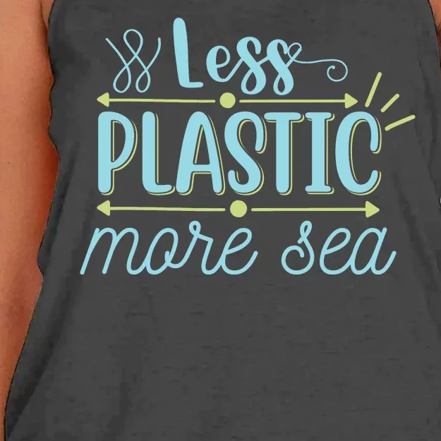 Less Plastic More Sea Women's Knotted Racerback Tank