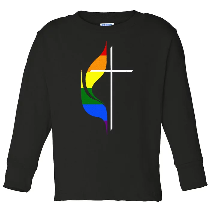 Lgbtq Pride Methodist Gay Christian Rainbow Toddler Long Sleeve Shirt