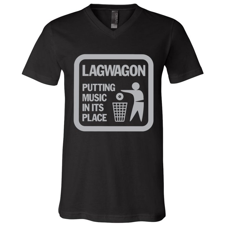 LAGWAGON PUTTING MUSIC V-Neck T-Shirt