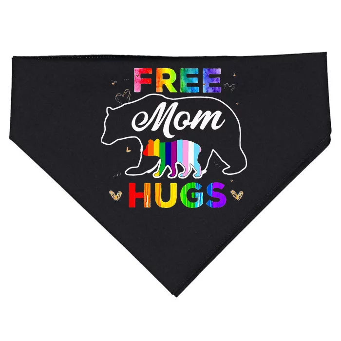 Lgbt Pride Mama Bear Free Mom Hugs USA-Made Doggie Bandana