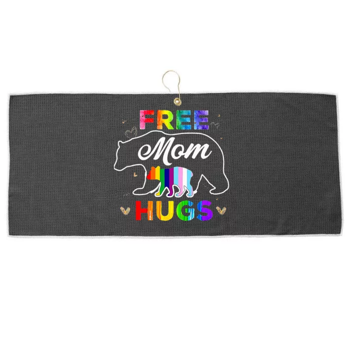 Lgbt Pride Mama Bear Free Mom Hugs Large Microfiber Waffle Golf Towel