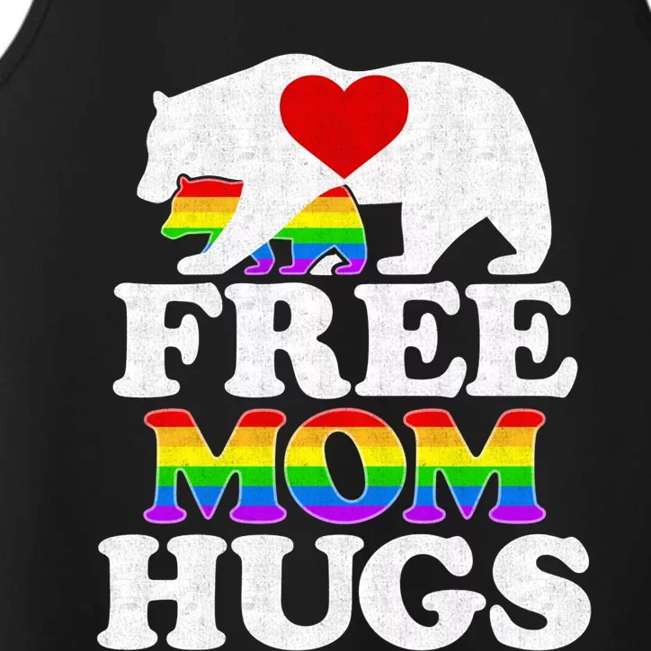 LGBTQ Pride Mama Bear Free Mom Hugs Mothers Day Performance Tank