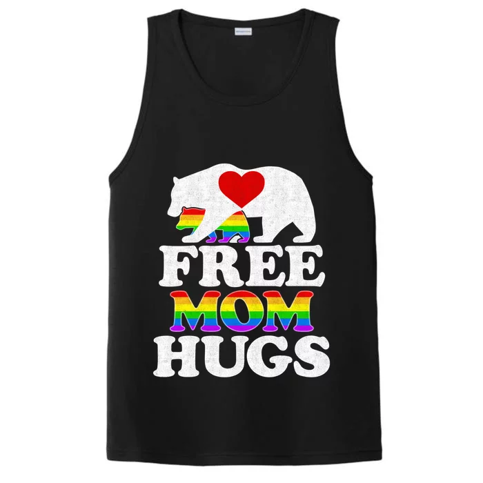 LGBTQ Pride Mama Bear Free Mom Hugs Mothers Day Performance Tank