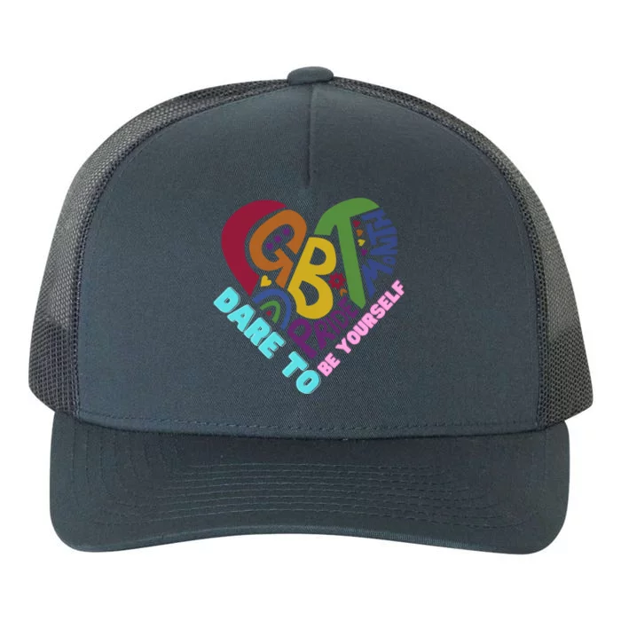 Lgbt Pride Month Heart Dare To Be Yours Gift Yupoong Adult 5-Panel Trucker Hat