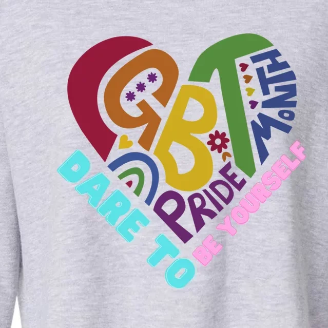 Lgbt Pride Month Heart Dare To Be Yours Gift Cropped Pullover Crew