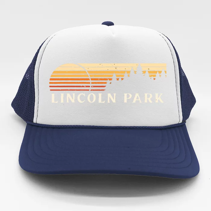 Lincoln Park Mi Vintage Evergreen Sunset Eighties Retro Trucker Hat