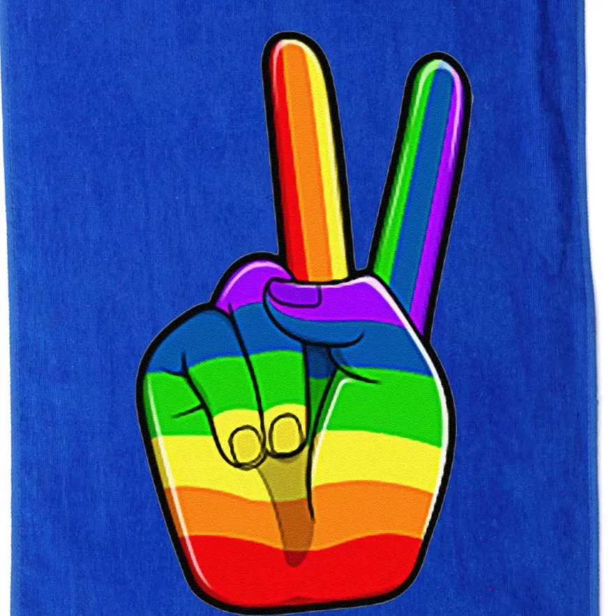 Lgbtq Pride Month Lgbt Gay Peace Hand Sign Minimalistic Platinum Collection Golf Towel