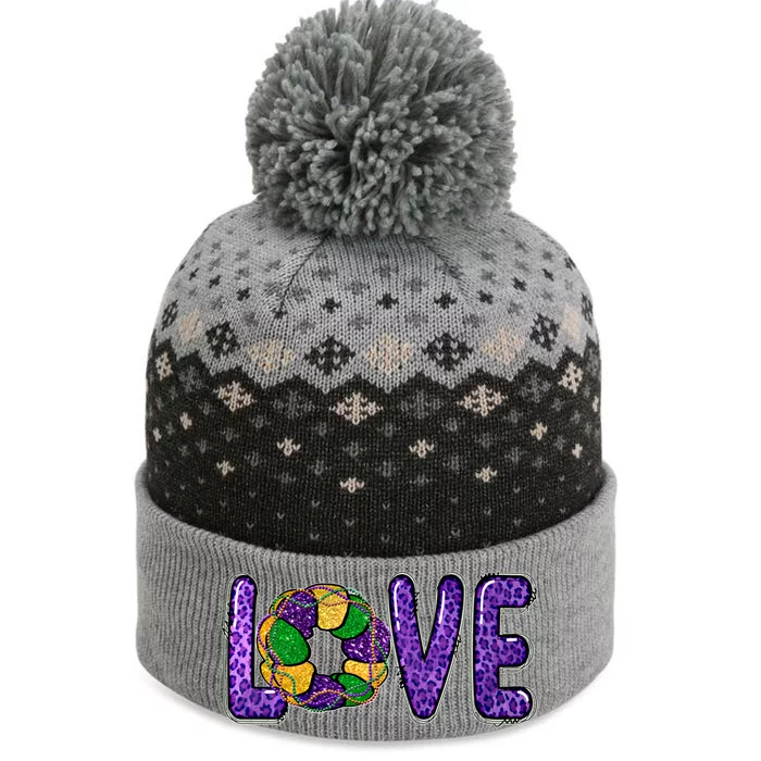 Love Peace Mardi Gras King Cake Gift The Baniff Cuffed Pom Beanie