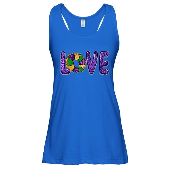 Love Peace Mardi Gras King Cake Gift Ladies Essential Flowy Tank