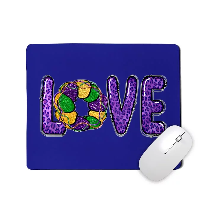 Love Peace Mardi Gras King Cake Gift Mousepad