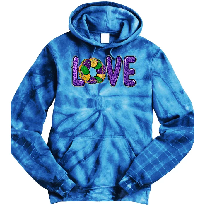 Love Peace Mardi Gras King Cake Gift Tie Dye Hoodie