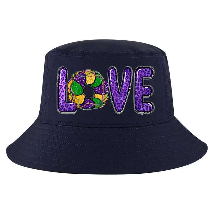 Love Peace Mardi Gras King Cake Gift Cool Comfort Performance Bucket Hat