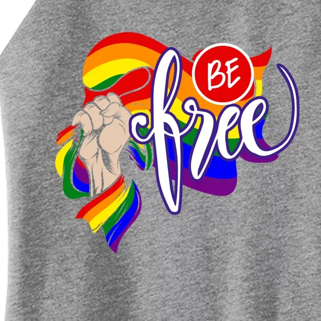 Lgbtq Pride Month Be Free Gift Women’s Perfect Tri Rocker Tank