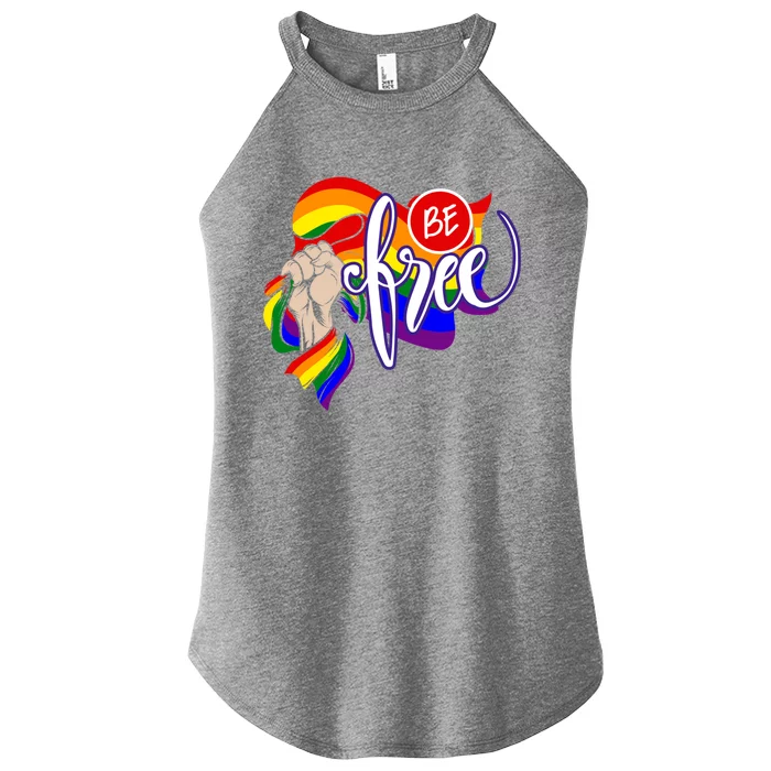 Lgbtq Pride Month Be Free Gift Women’s Perfect Tri Rocker Tank