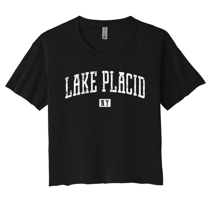 Lake Placid NY Icon Vintage City Women's Crop Top Tee