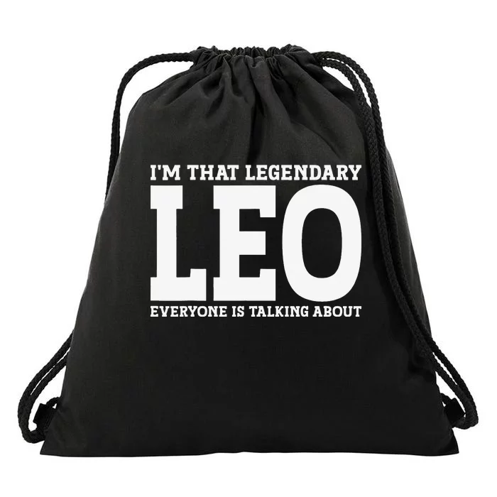 Leo Personal Name Funny Leo Drawstring Bag