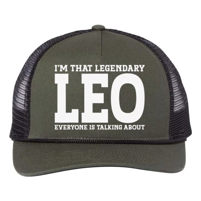 Leo Personal Name Funny Leo Retro Rope Trucker Hat Cap