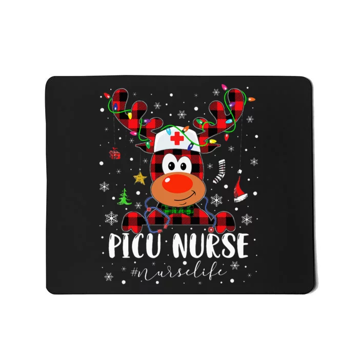 Love Picu Nurse Life Reindeer Nurse Christmas Pajama Xmas Mousepad