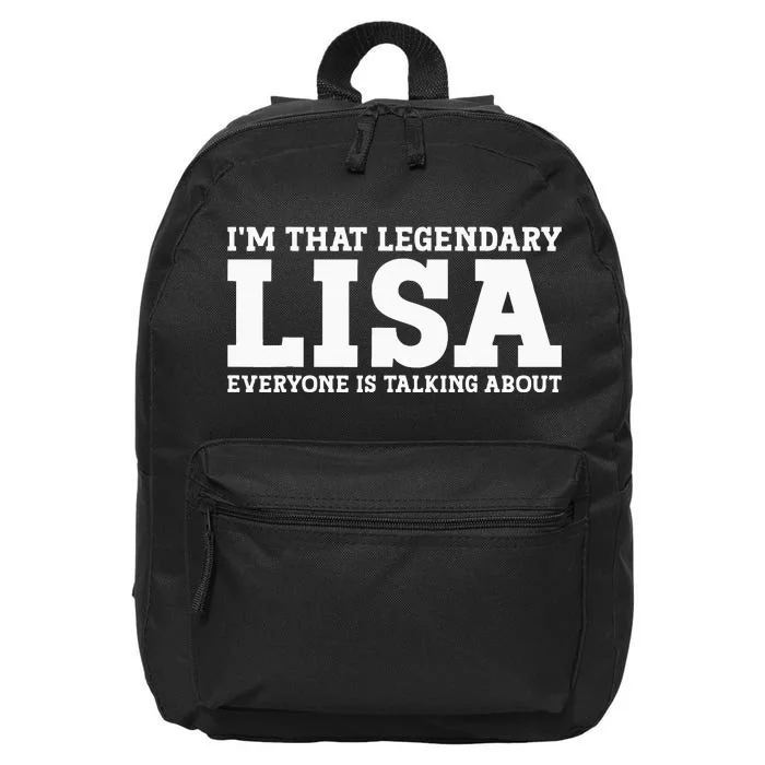 Lisa Personal Name Women Girl Funny Lisa 16 in Basic Backpack